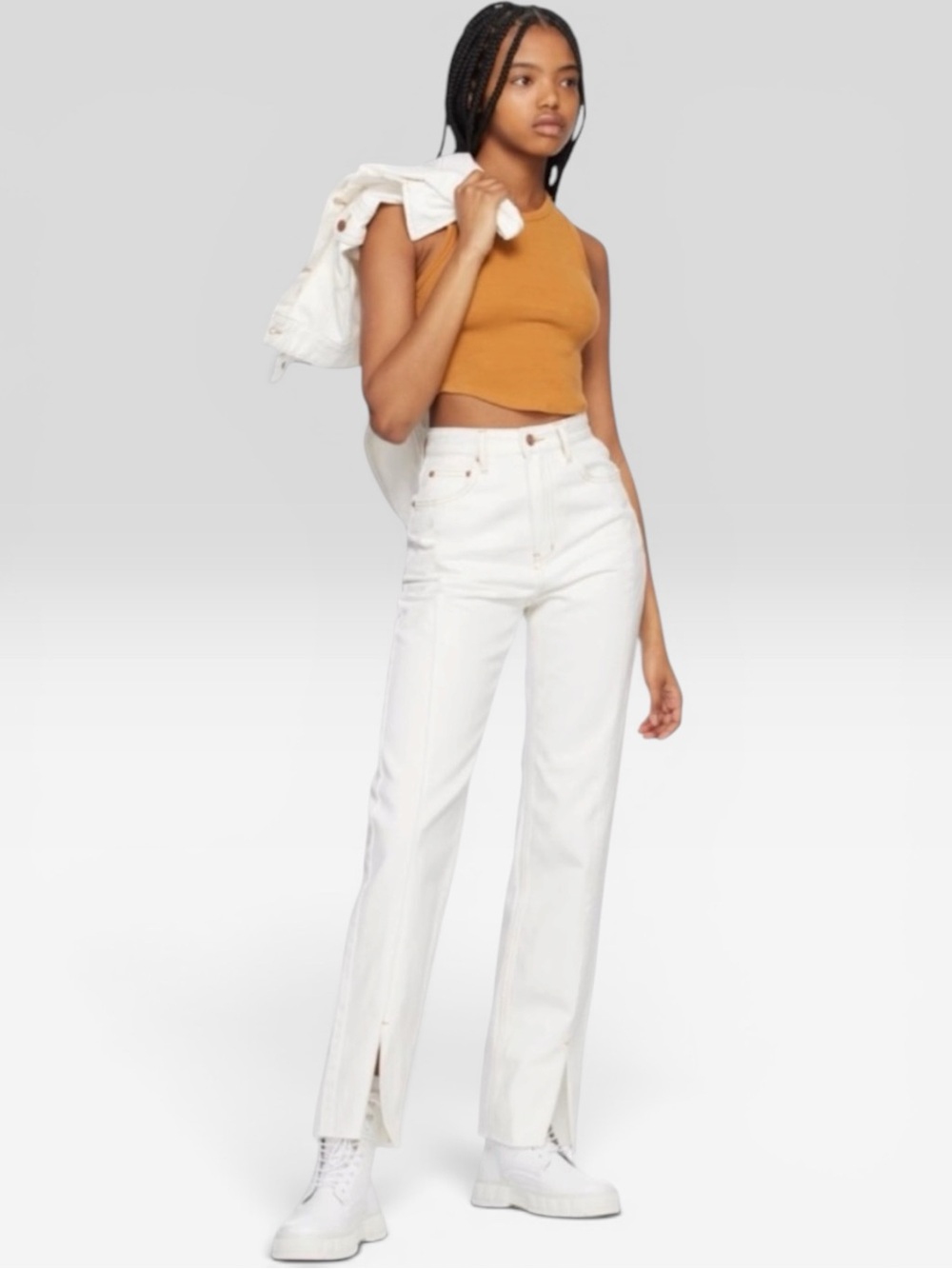 KSUBI | $240 White Playback Straight Leg High-Rise Jeans, Size 24